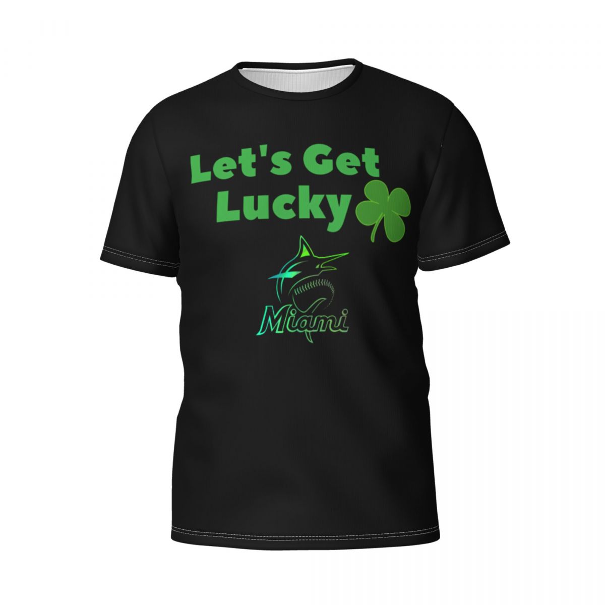 Miami Marlins Get Lucky Clover St. Patrick's Day Printed Men's T-Shirt