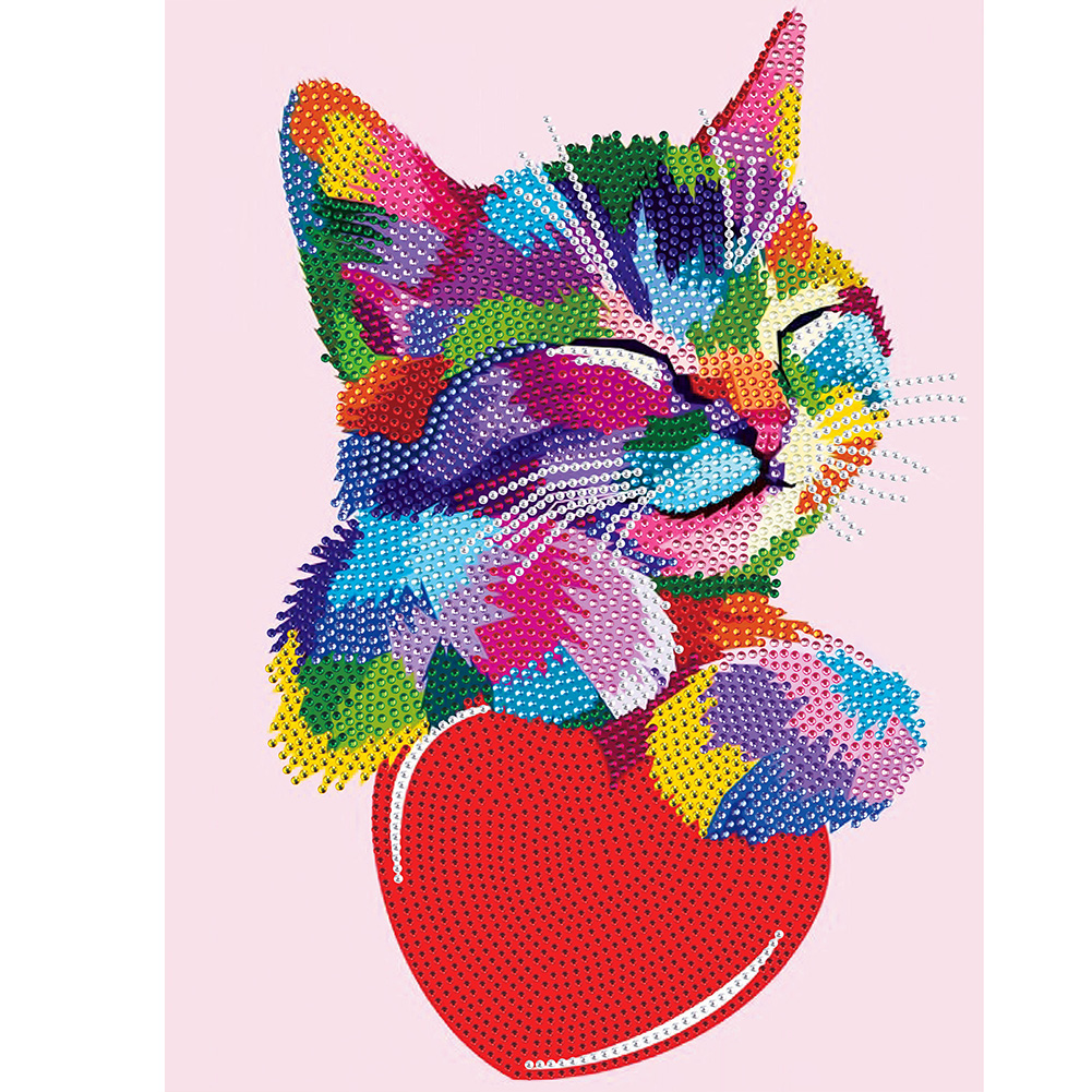 

Colorful Cat - Crystal Special Shaped Diamond Painting - 30*40CM, 501 Original
