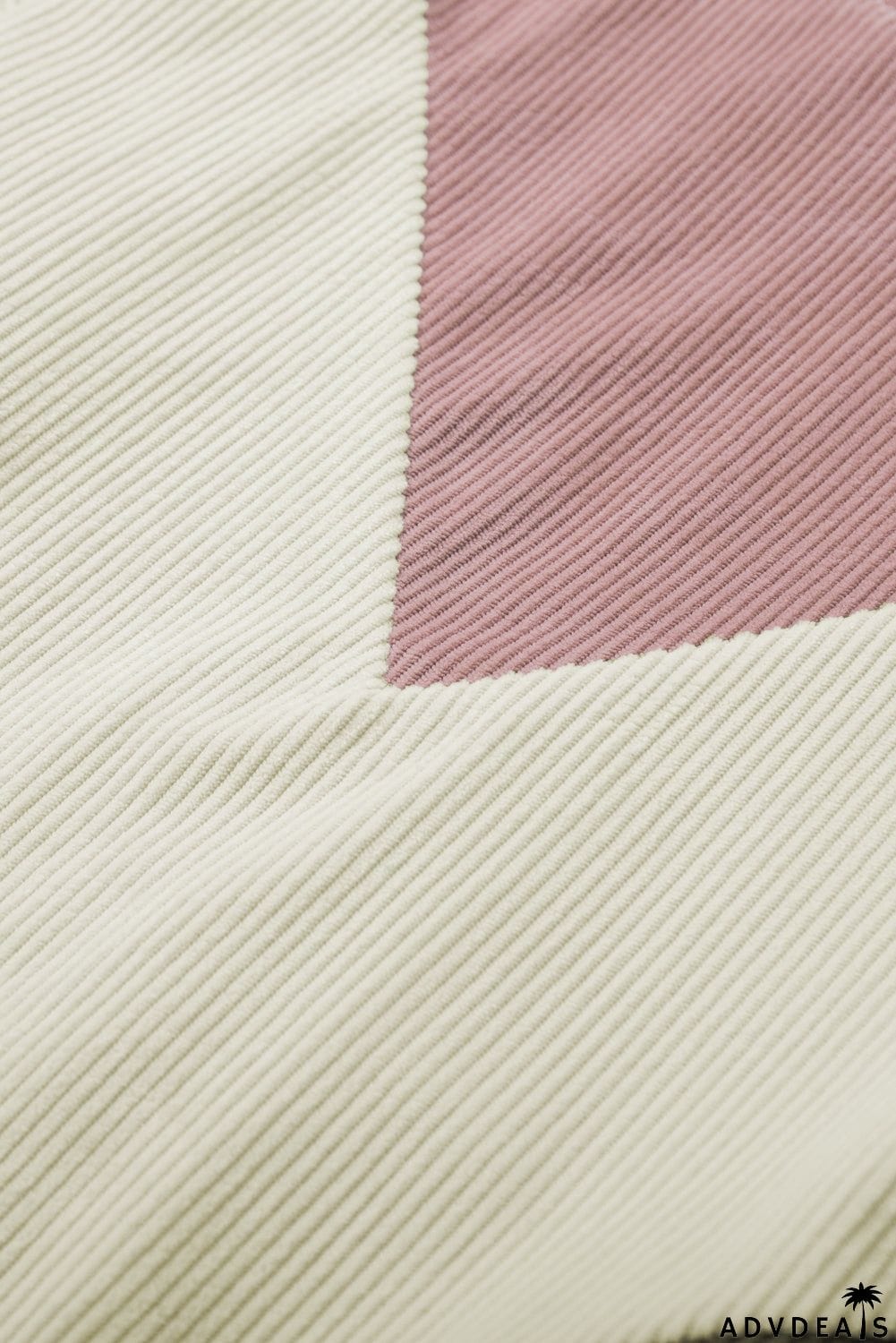 Colorblock Balloon Sleeve Corduroy Sweatshirt