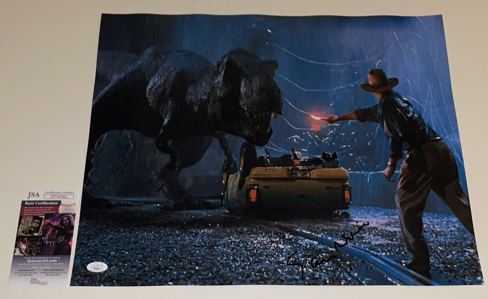 Sam Neill Signed 16x20 Jurassic Park Grant Authentic Autograph JSA COA