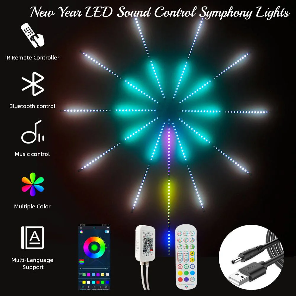New Year LED Sound Control Symphony Lights