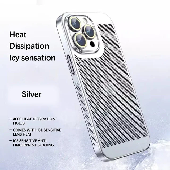 Cooling metal phone case for iPhone