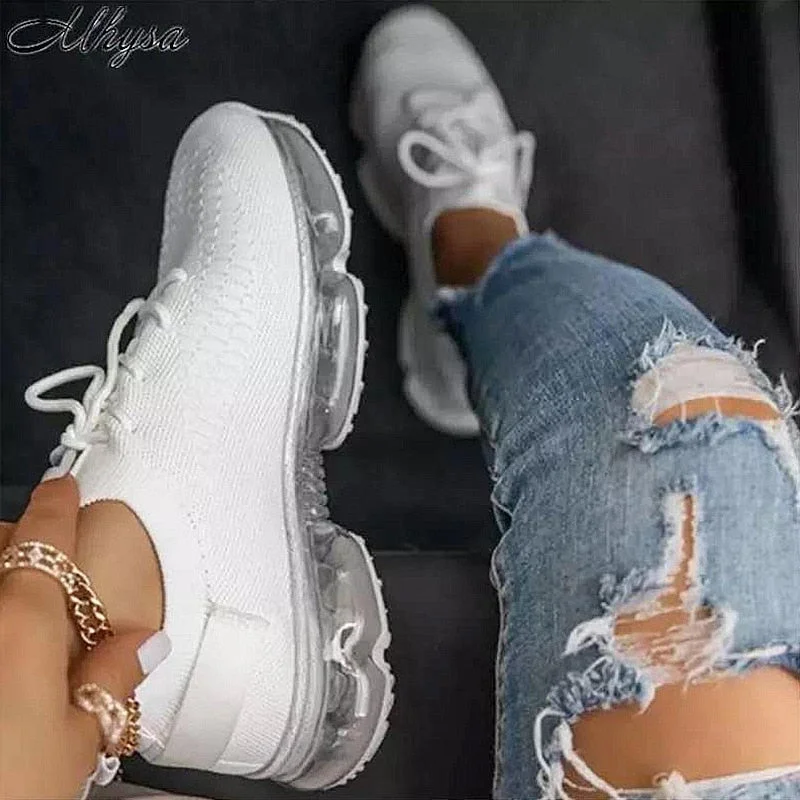 Women Breathable Mesh Sneaker 2020 Woman Lace Up Vulcanized Ladies Comfortable Women's Casual Flat Female Tennis Shoes Plus Size