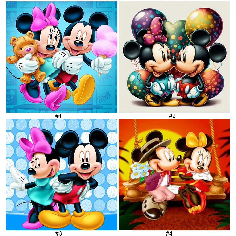 4pcs Diamond Painting - Full Round Drill - Mickey Mouse(Canvas|30*30cm)
