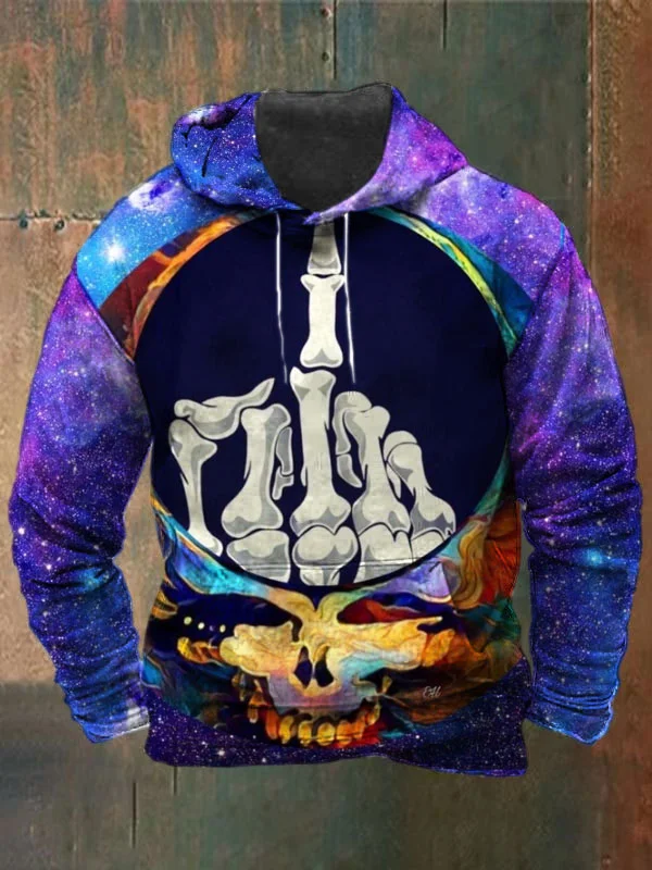 Unisex Skull Print Heavyweight Hoodies