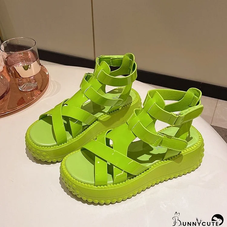 Women Platform Wedges Sandals Summer Rome Shoes New Trend Beach Slippers Sport Flats Casual Mujer Shoes Fad Outdoor Slides