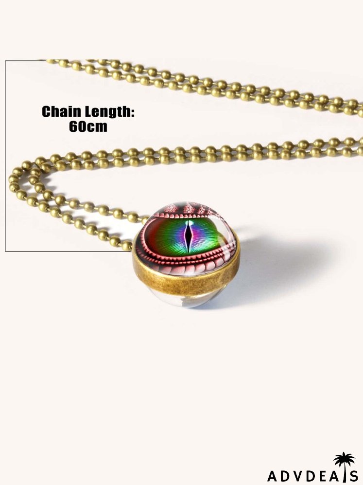 Eye Detail Ball Pendant Necklace
