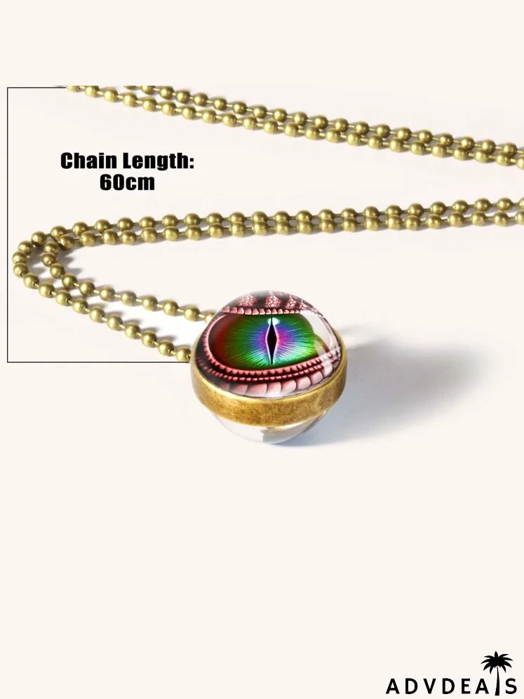 Eye Detail Ball Pendant Necklace