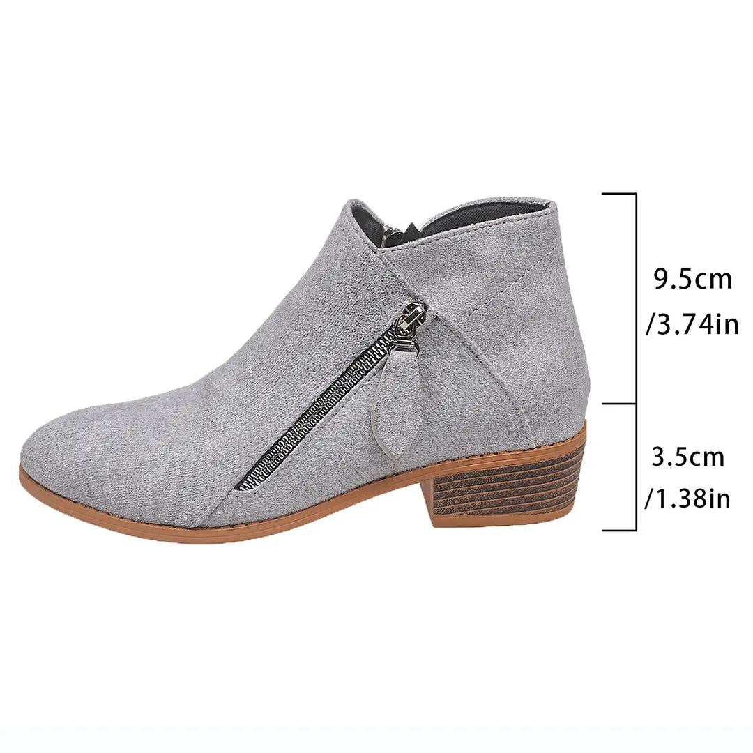 Breakj Breakj Martin Boots 2023 Autumn And Winter New Coarse Heel Side Zipper Large Size 43 Yards Female Short Boots