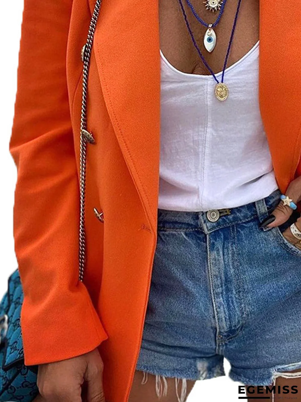 Buttoned Casual Closure Collar Outerwear | EGEMISS