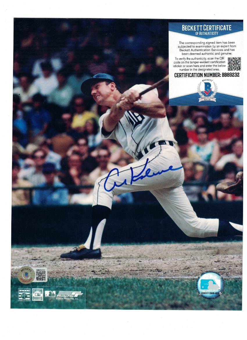 Al Kaline Detroit Tigers Signed 8x10 Baseball Photo Poster painting Beckett Certified