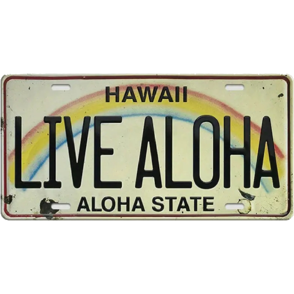 LIVE ALOHA - Car License(6*12Inch)