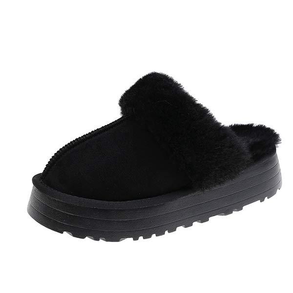 Women's Thick-Soled Fleece-Lined Warm Fuzzy Slippers