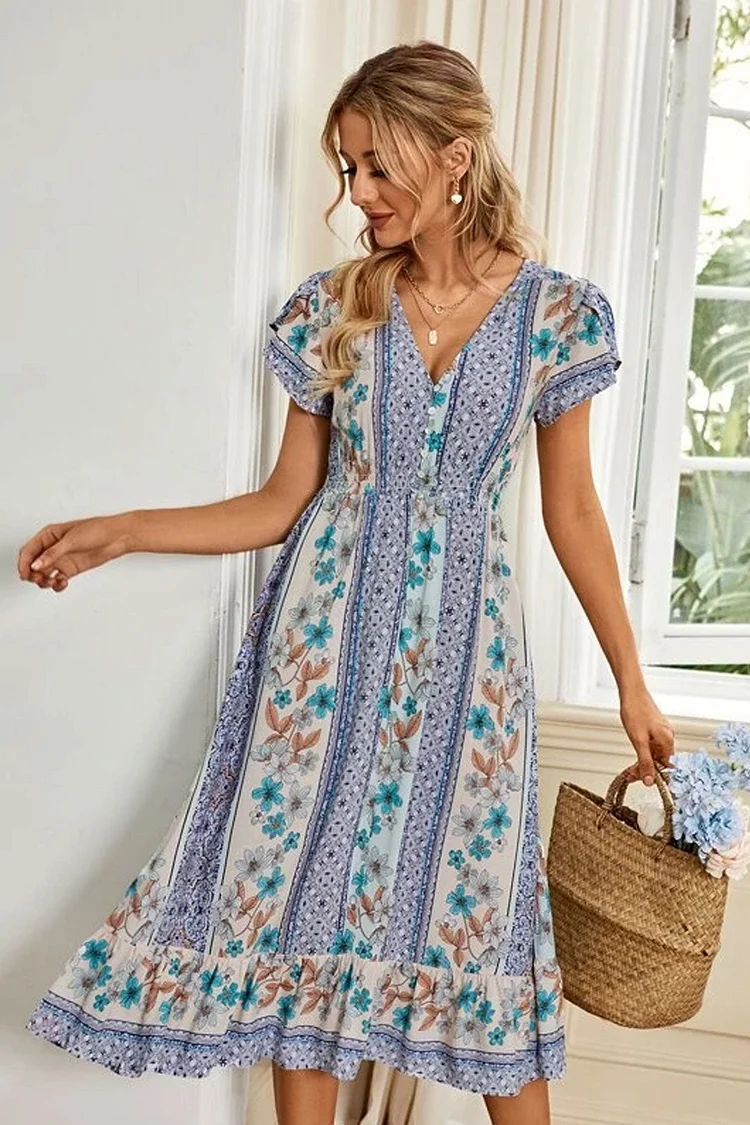 Luditu Midi Dress, Sundress, Blue Admiral