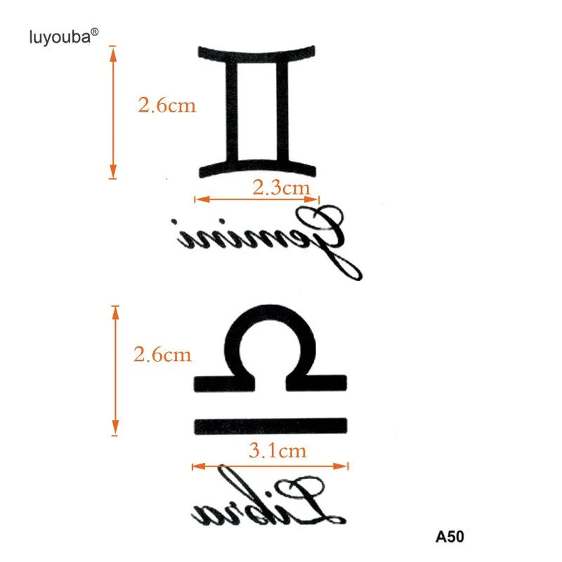 Gemini And Libra Waterproof Temporary Tattoo Sticker Henna Tatoo Body Sticker Fake Tattoo The Flash Tatuajes