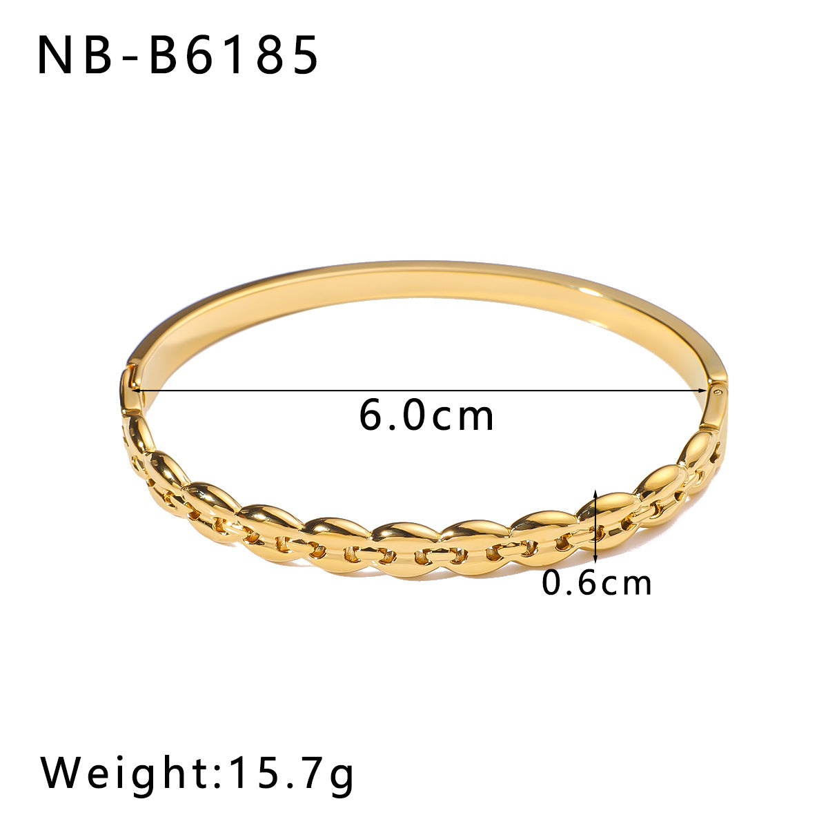 Stainless Steel 18K Gold Plated Bracelet Geometric Buckle Open Bracelet Inlaid With Rhinestones Bracelet