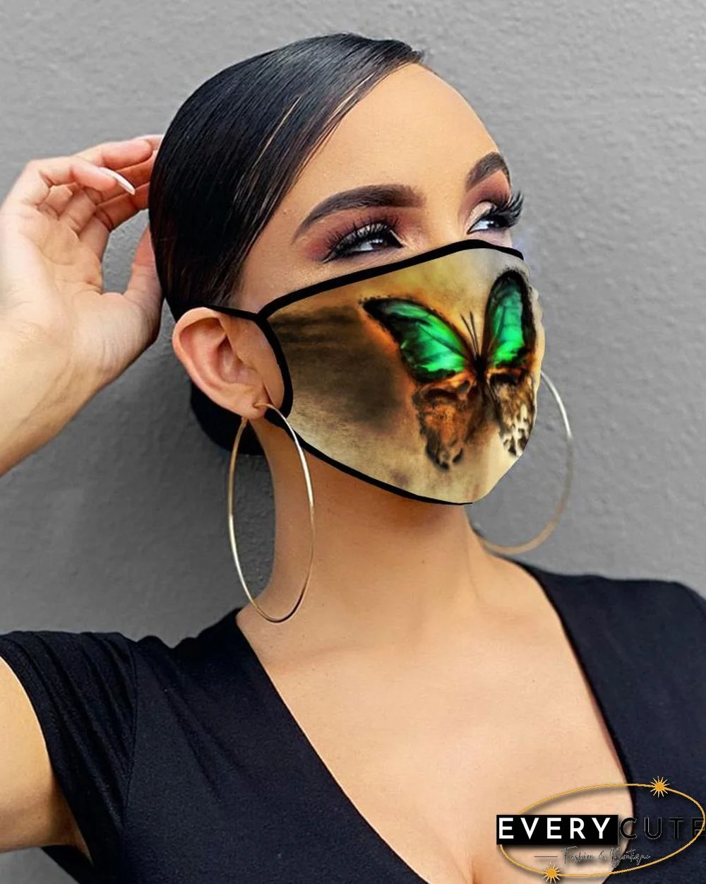 Butterfly Print Breathable Mouth Mask Washable And Reusable