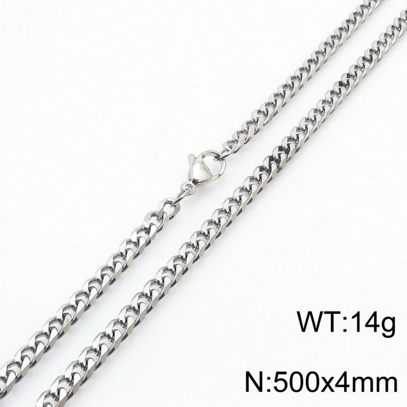 Fashion Hip Hop Stainless Steel Multi-Specification Six-Sided Grinding Men’s And Women’s Jewelry Suit