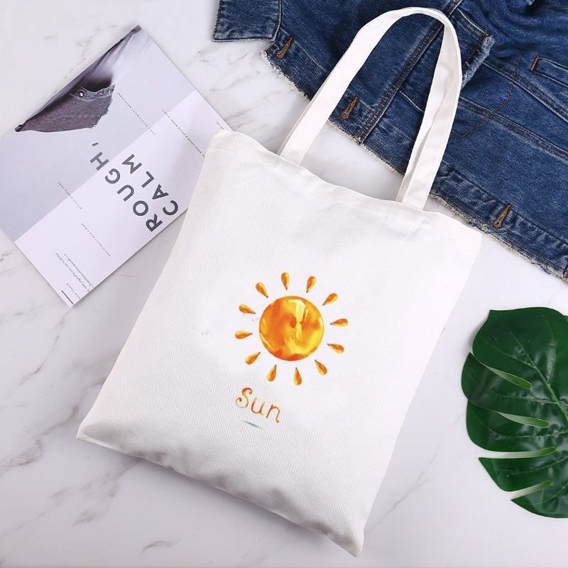 Personalised Cheap Custom Made Print Large Eco Friendly Foldable Reusable Grocery Cotton Canvas Shopping Tote Bag With s Set
