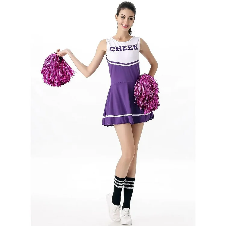 【Wetrose】In Stock Cheers Dress Costume Cheerleading Uniform Cheerleader Pompoms School Sports Day Meeting Race Match Cheering