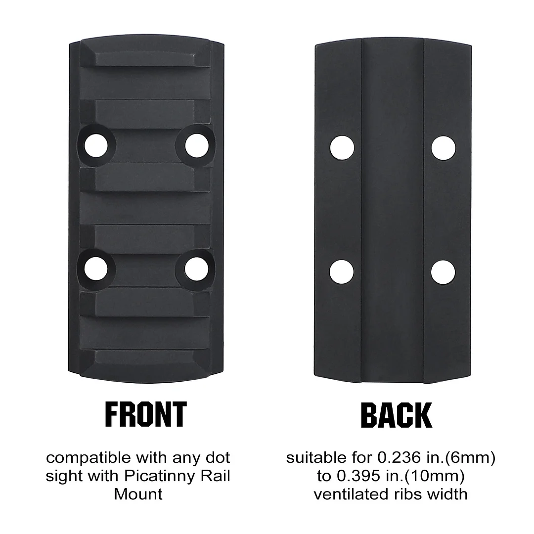 ohhunt® Universal Shotgun Ventilated Rib Mount Adapter 5 Slot Picatinny Rail
