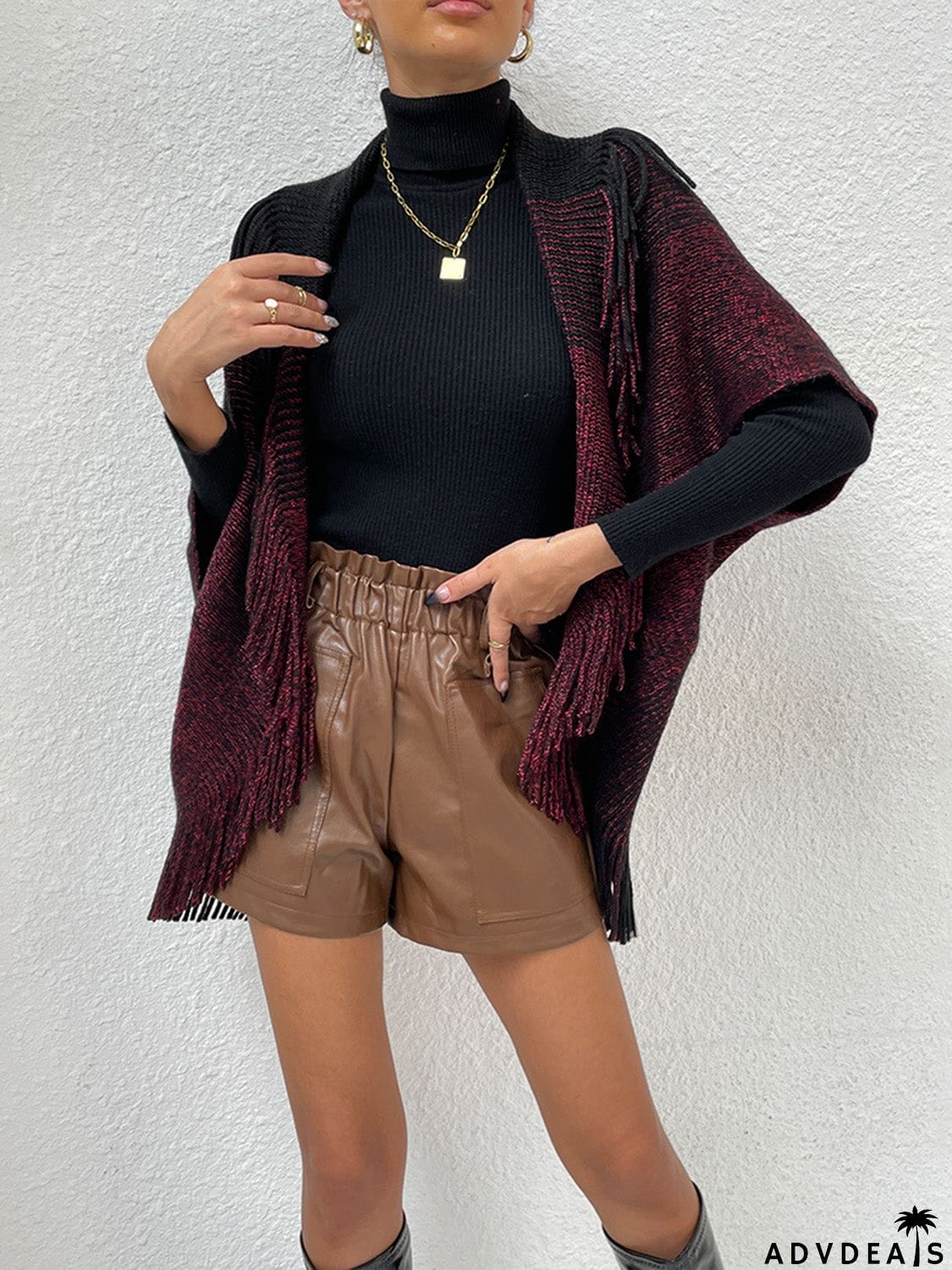 Fringe Detail Long Sleeve Cardigan
