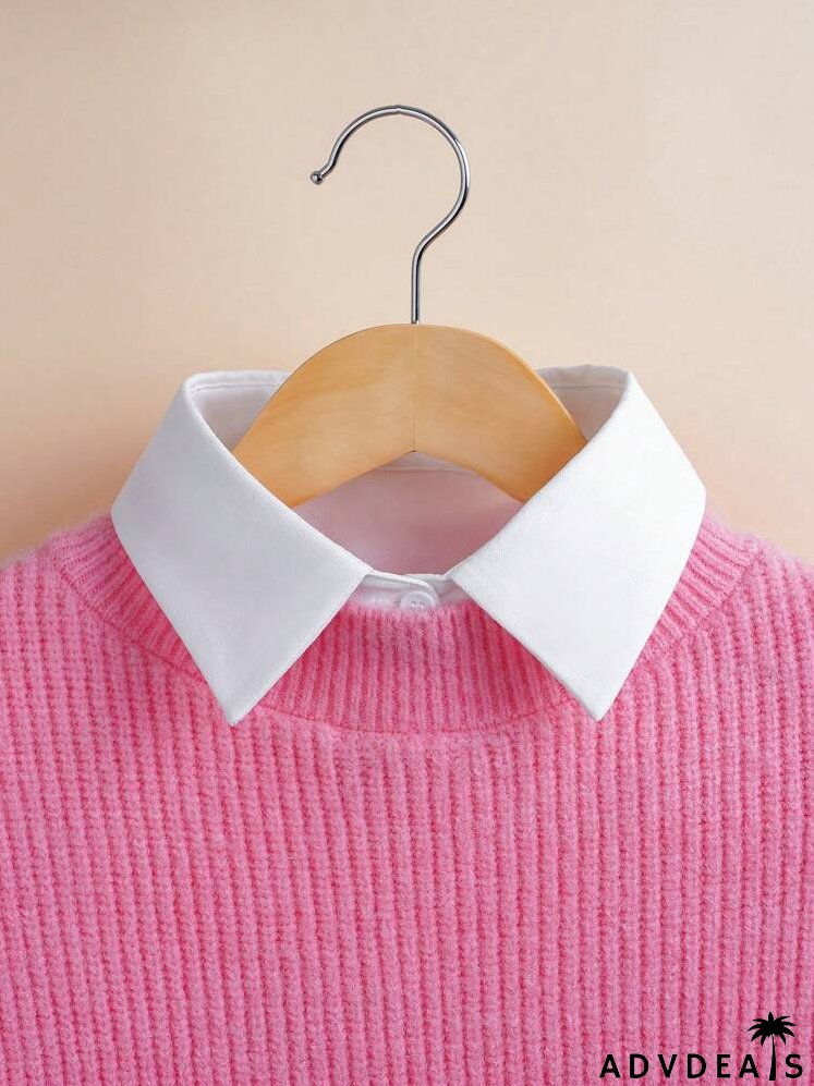 Button Detail Dickey Collar