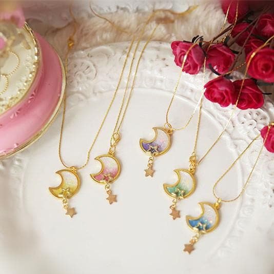 5 Colors Delicate Starry Sky Moon Lolita Necklace SP166833