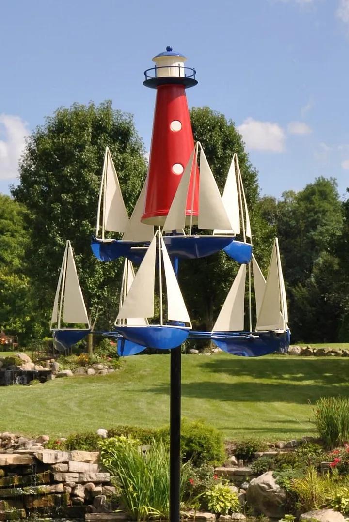 Nautical Kinetic Art Wind Sculpture image 1