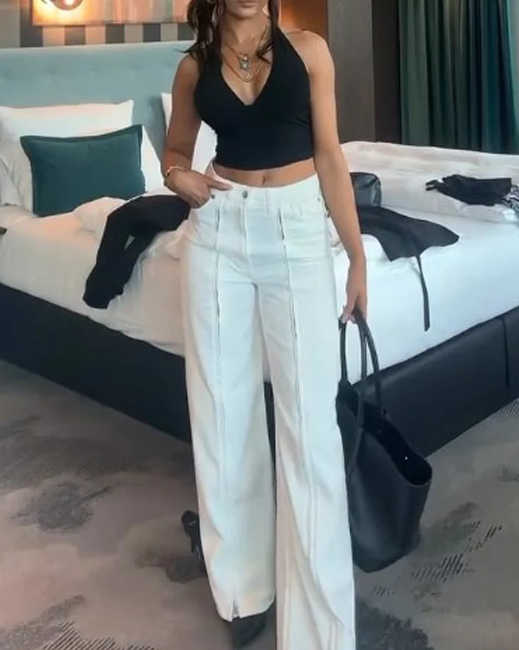 Sleeveless tie casual two-piece suit
