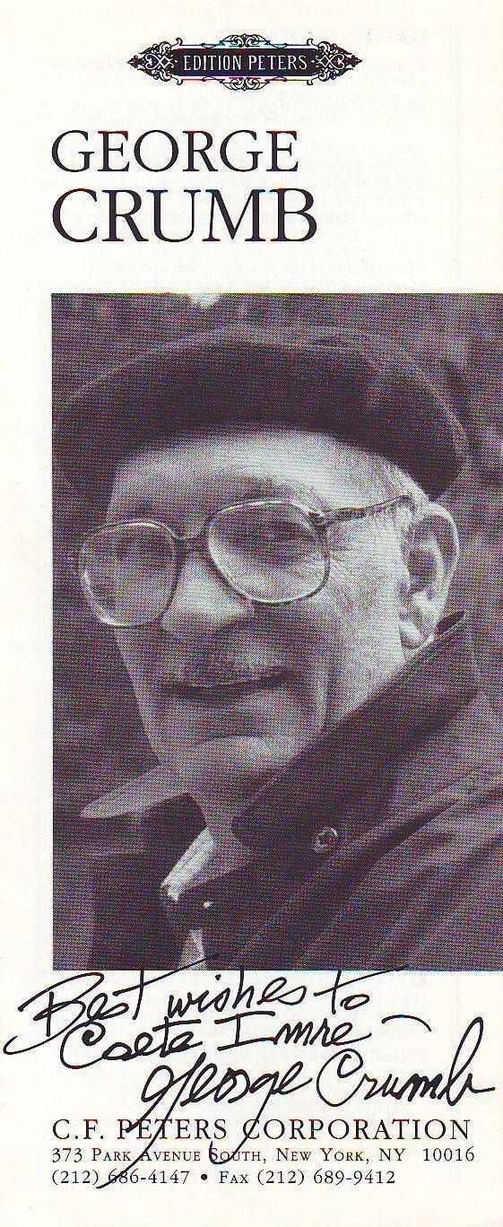 George Crumb (10X24 cm) Original Autographed Photo Poster painting