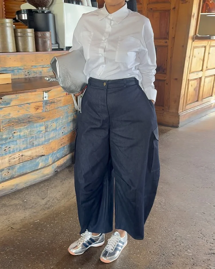 Lapel casual solid color two-piece suit