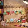 12pcs Christmas Atmosphere Double-Sided DIY Diamond Painting Keychain Kit