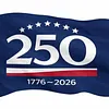 250th Anniversary USA 1776-2026 Commemorative Flag 5ft X 3ft 3 Ply Birthday Patriotic Flag for Independence Day Parades Garden Yard Events