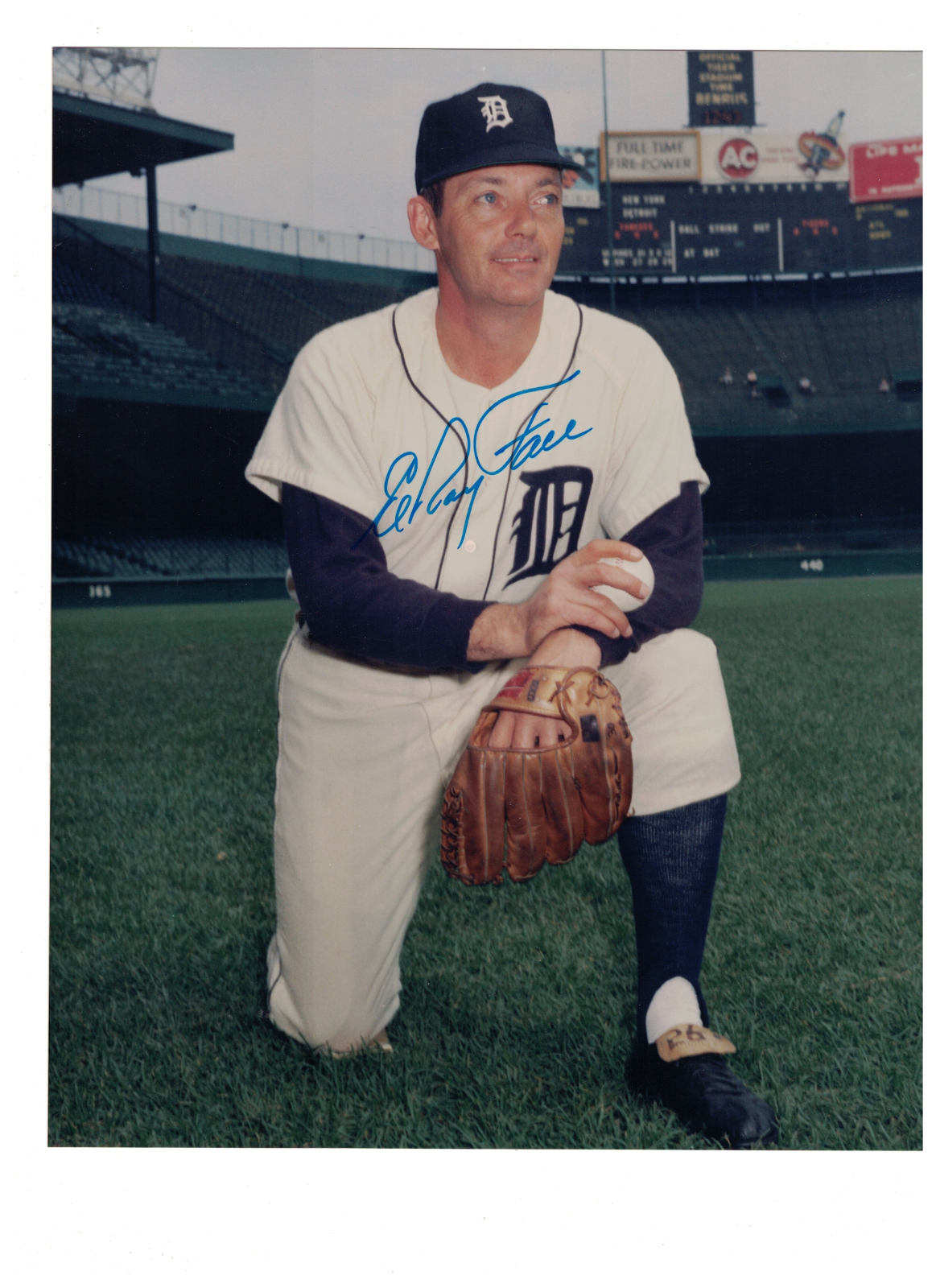 Elroy Face Detroit Tigers Signed Baseball Photo Poster painting W/COA RH3