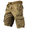 Men's Outdoor Vintage Washed Cotton Washed Multi-pocket Tactical Shorts by Inlyline