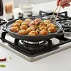 19 Holes Takoyaki Grill Pan Octopus Ball Maker Non-Stick Takoyaki Pan Pre-Seasoned Cast Iron Octopus Ball Grill for Baking Cooking Kitchen Gadgets