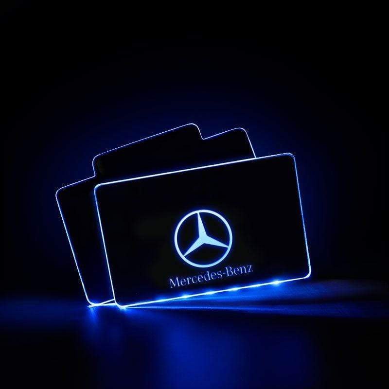 Mercedes Benz Acrylic LED Car Floor Mat For Mercedes Benz Atmosphere Light With RF Remote Control Car Interior Light Decoration voiturehub dxncar