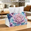 (25cm)Galaxy Pearl Rose DIY Diamond Painting PU Tissue Holder Box