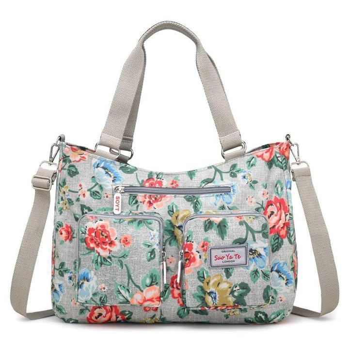 Waterproof Floral Print Crossbody Bag Large Capacity Tote Bag