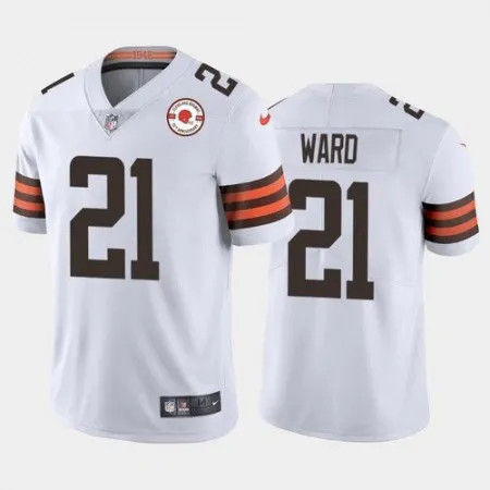 Men's Cleveland Browns #21 Denzel Ward 2021 White 75th Anniversary Vapor Untouchable Limited Stitched NFL Jersey