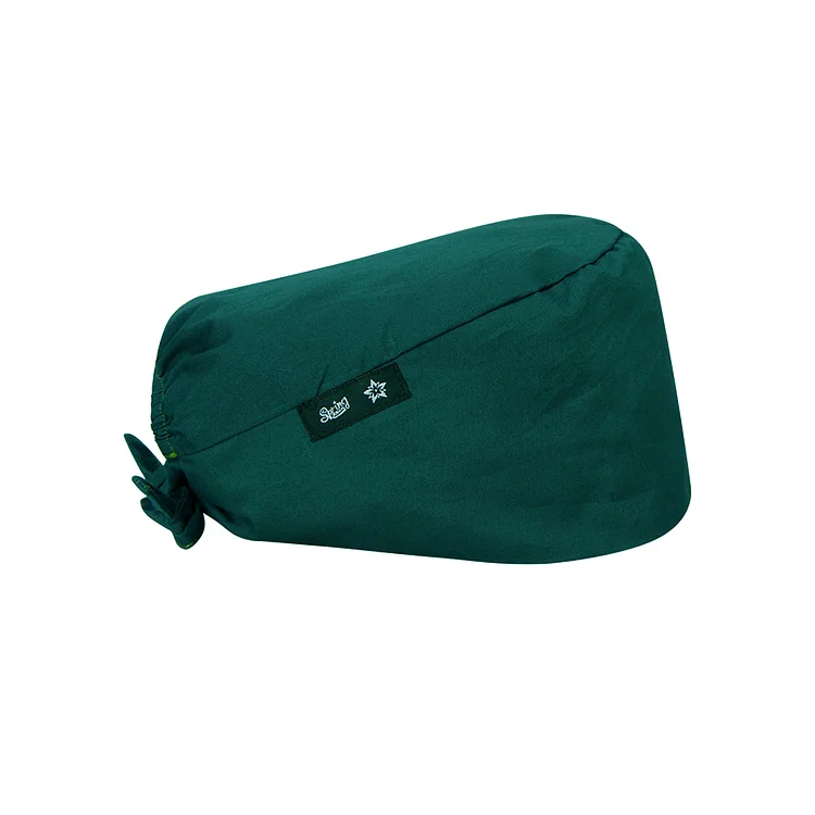  Women's Dark Green Beanies Working Cap Button Sweatband Headband Elastic Hat Adjustable Bouffant Cap Adjustable