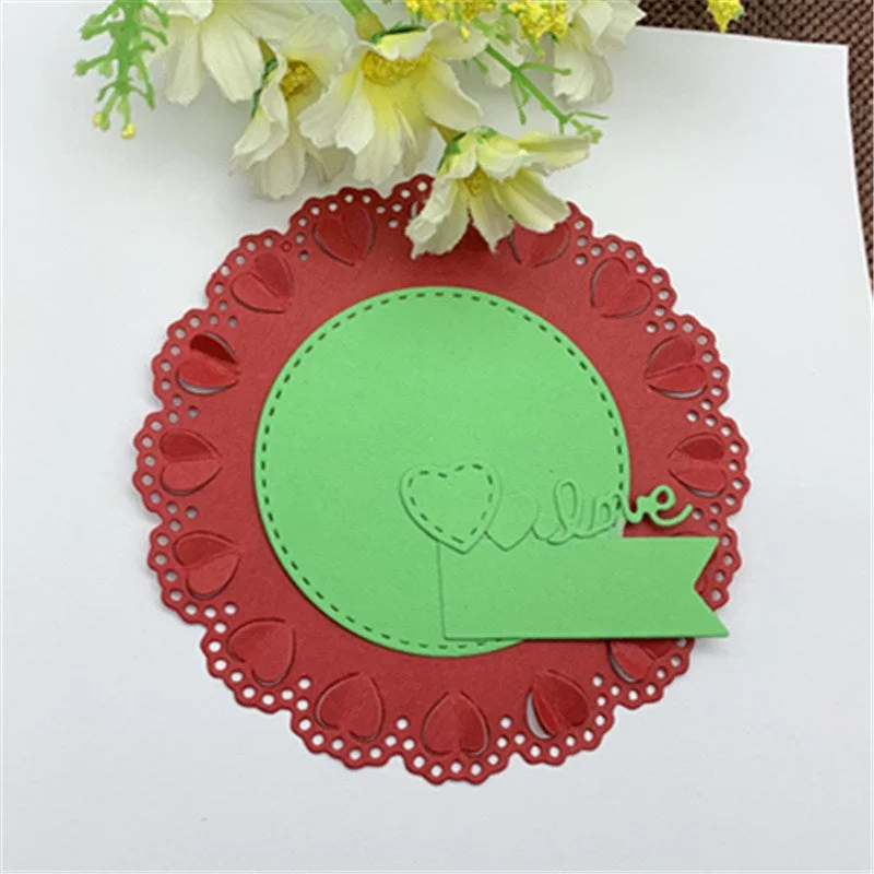 Love heart 3D Circle Metal Cutting Dies for DIY Scrapbooking Album Paper Cards Decorative Crafts Embossing Die Cuts