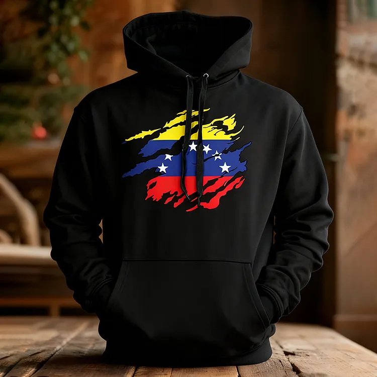 Venezuelan Flag Patterned Retro Knit Sweatshirt