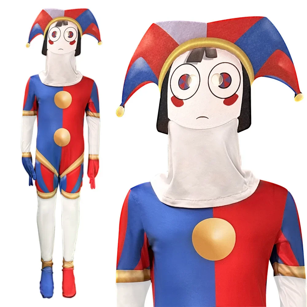 [Wetrose] In Stock Pomni Cosplay Costume Set Clown The Amazing Digital Circus Halloween Christmas Hat Mask Помни Xddcc Jax