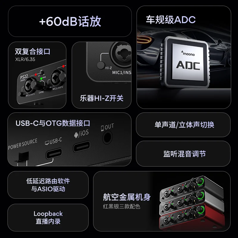 maono闪克PS22声卡