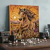 Kit d&rsquo;art de perles 3D pour cheval de course maison &agrave; motif animal encadr&eacute;