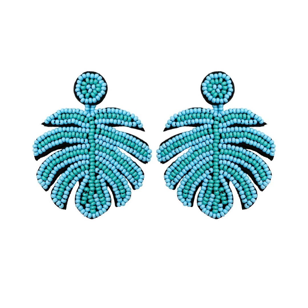 Dvacaman Bohemian Colourful Weave Beaded Flower Statement Drop Earrings Women Ethnic Handmade Seed Beads Dangle Earrings Jewelry