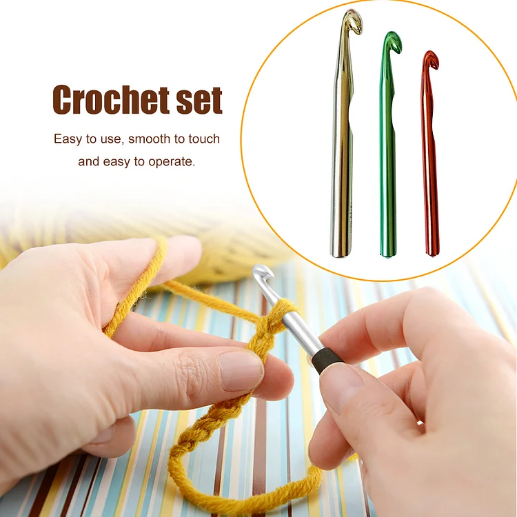 12mm 15mm Aluminum Alloy Crochet Hook Set Large Thick Sewing