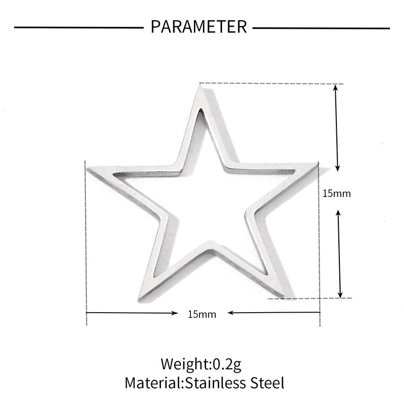 20 PCS/Package 28.5*30mm 6*11mm 7 * 12mm 201 Stainless Steel 18K Gold Plated Star Heart Shape Smile Face Polished Pendant